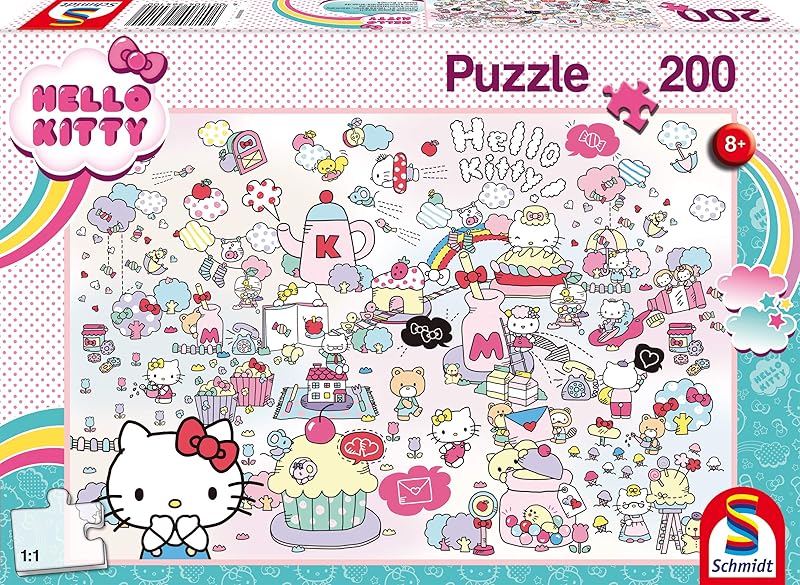 Schmidt Spiele 56410 Hello Kitty, Kittys Welt, 200 Teile Kinderpuzzle, Bunt