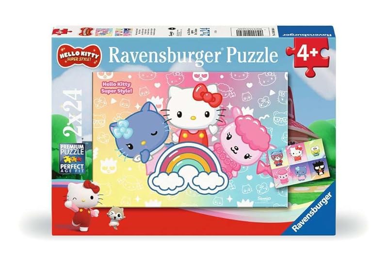 Ravensburger Kinderpuzzle 12001034 - Die besten Freunde - 2x24 Teile Hello Kitty Puzzle für Kinder ab 4 Jahren